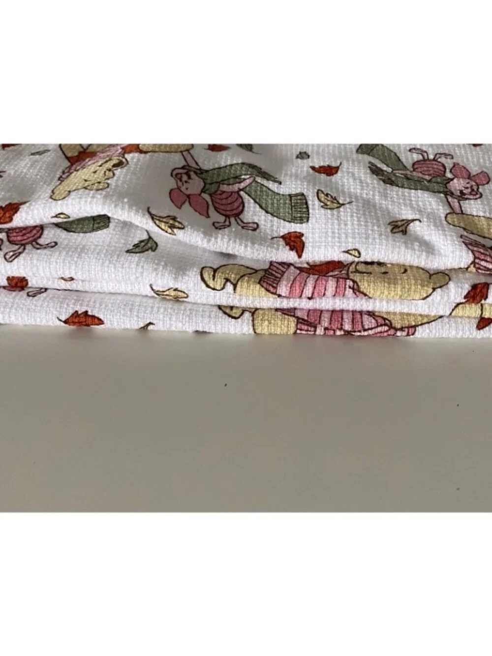 2 Pack Disney Winnie The Pooh Piglet Autumn Fall Leaves Kitchen Towels 16 X 26”